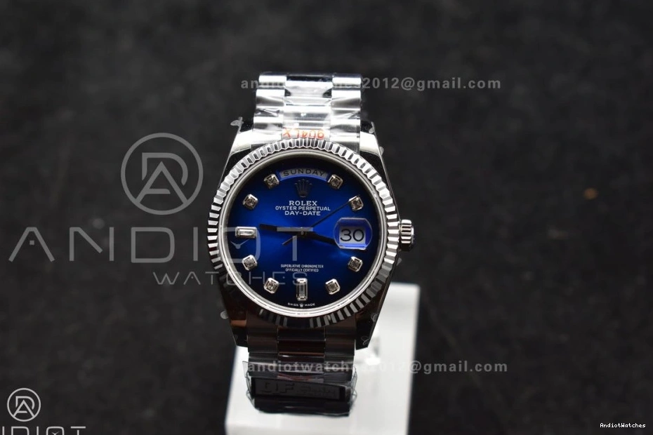 Diamond Dial 904L Bracelet Blue (Gain 36 Edition QF V5 vr3255 677 SS DayDate on Best President FlexibleFit Weight) Steel 0121